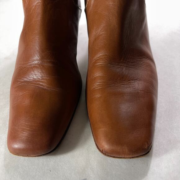 Cole Haan Boots Womens 10 B 10B Country Italy Ankle Bootie Heels Brown Leather - Picture 4 of 10
